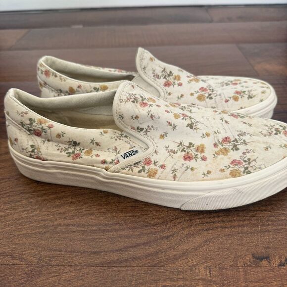 Vans Classic Slip On Size Women's 9 Mens 7.5 Shoes Vintage Floral Low - Picture 2 of 6